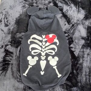 Disney Mickey Mouse black skeleton dog hoodie